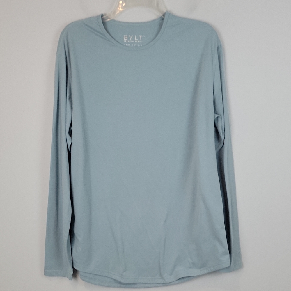 BYLT Premium Basics Drop Cut light blue L/S mens large